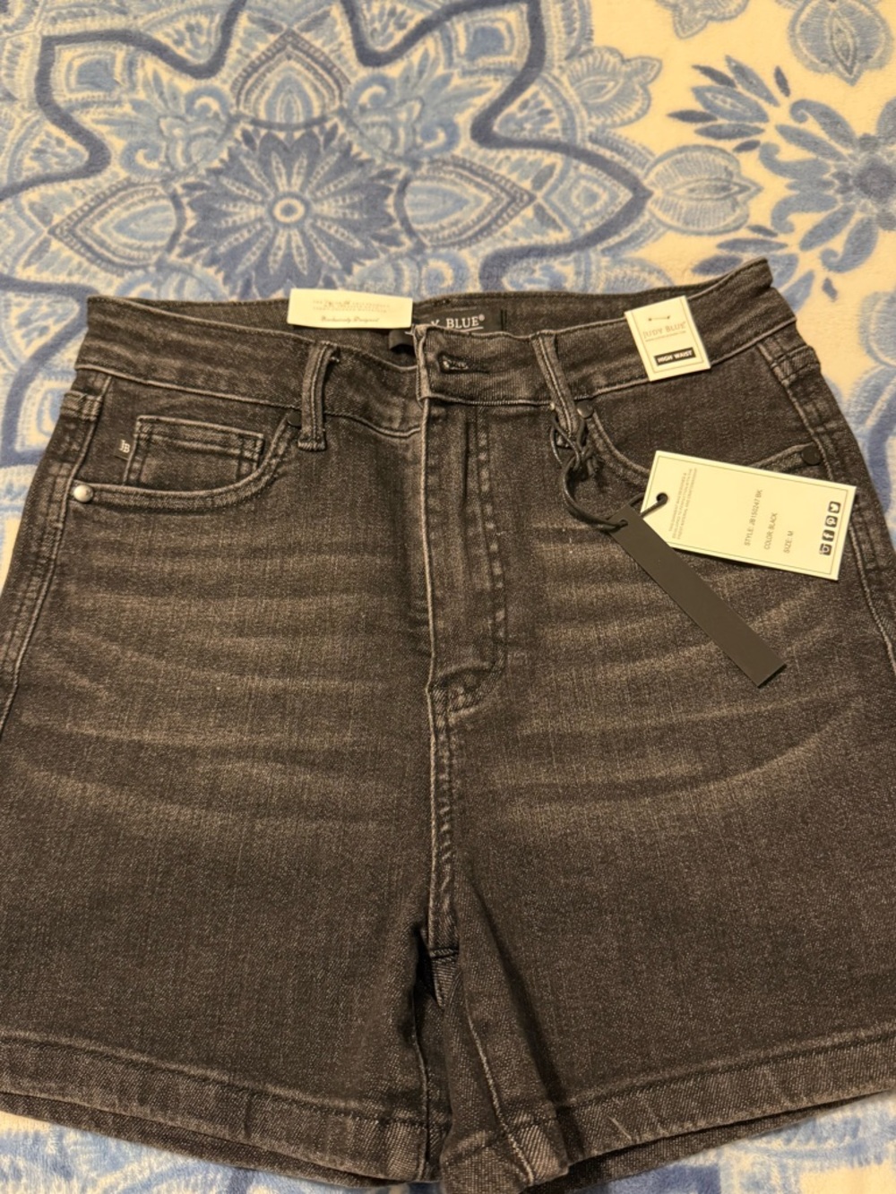 Judy Blue Black High-Waist Denim Shorts Medium